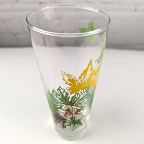 Vintage 50s Maple Leaves Highball Glass - Picture 3 of 9